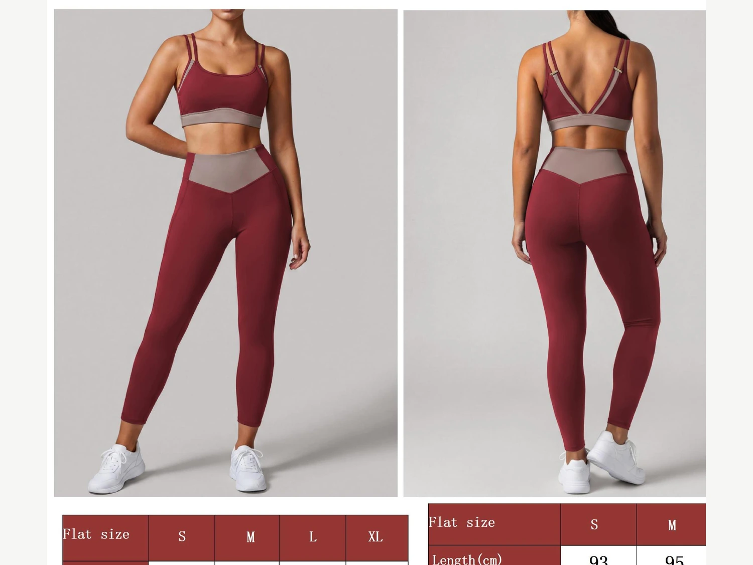 Burgundy Contrast Yoga Set catalog product image