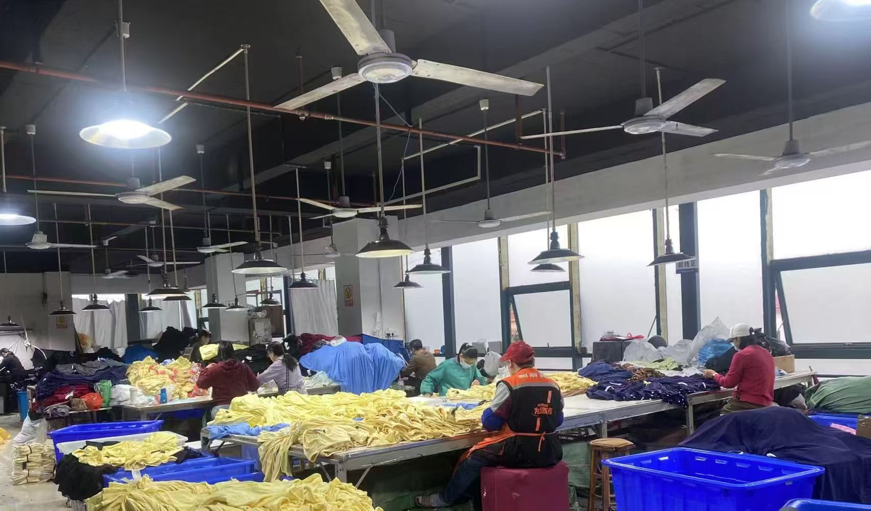 Activewear sewing and finishing production line