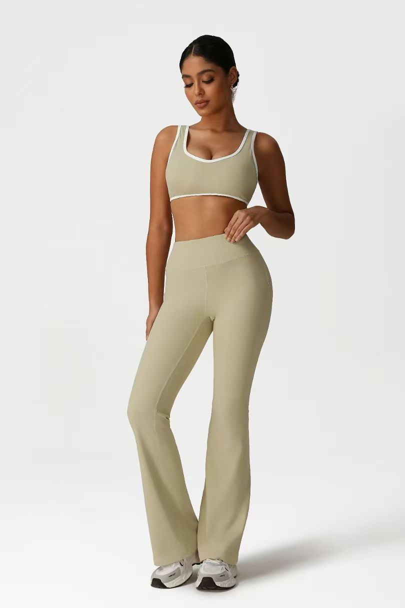 Olive Sports Bra Flare Set ready-to-ship activewear style