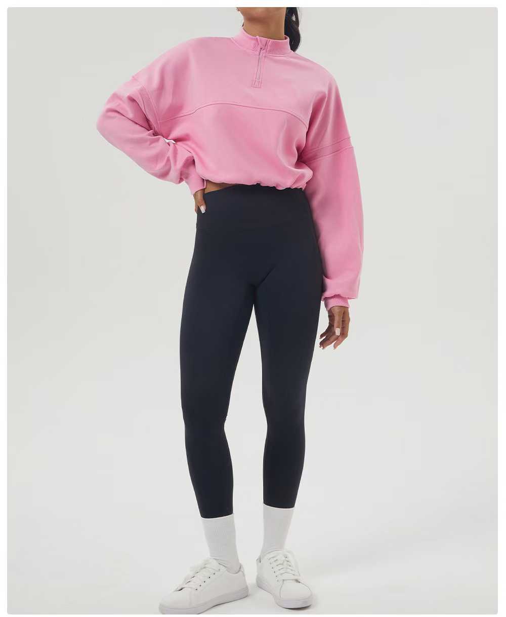 Pink Quarter-zip Leggings Set ready-to-ship activewear style