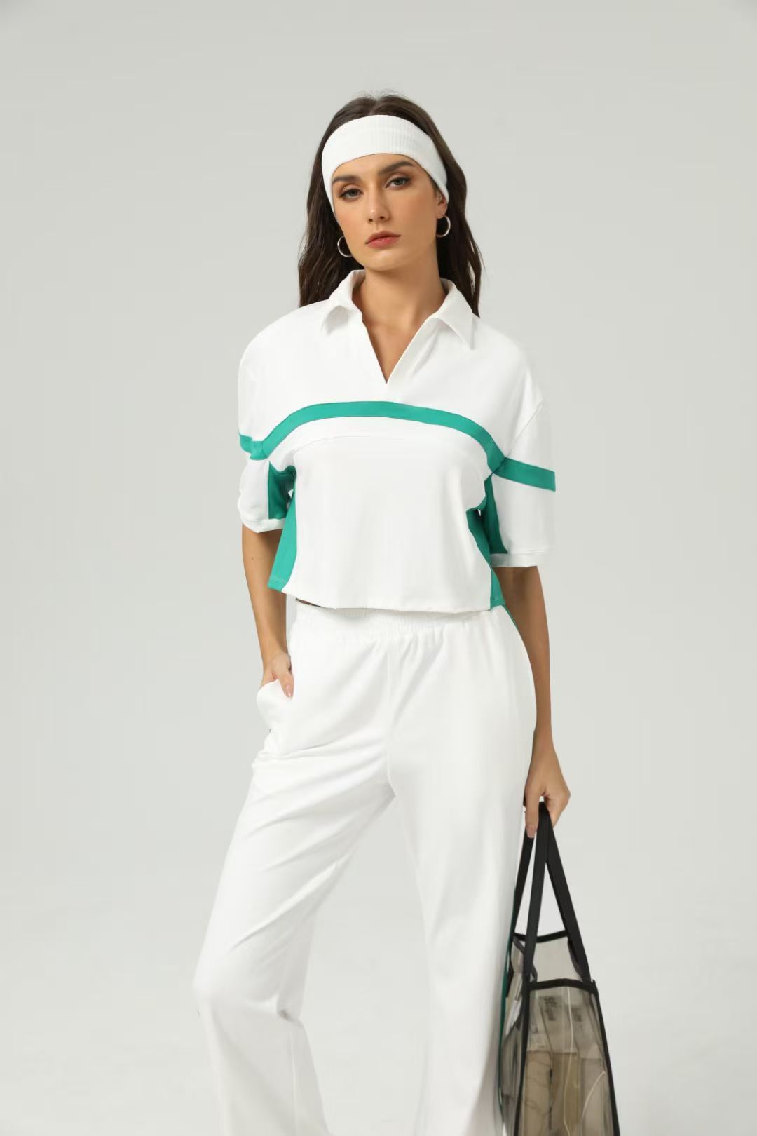 White Green Tennis Set ready-to-ship activewear style
