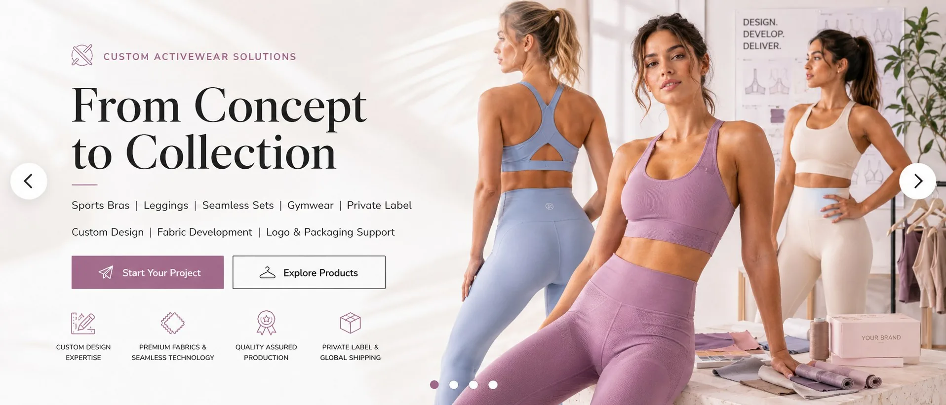 Custom activewear development from concept to collection